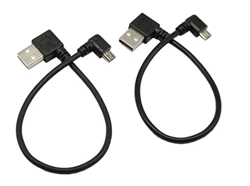 cerrxian 22,9 cm Micro-USB-Kabel Combo Links & Rechts Winkel Micro-USB 5-Pin Stecker auf USB 2.0 Typ A rechten Winkel männlich Daten Sync und aufladen Kabel für Samsung, HTC, Motorola, Nokia, Android, und mehr (1 Paar & # xff09; - 2
