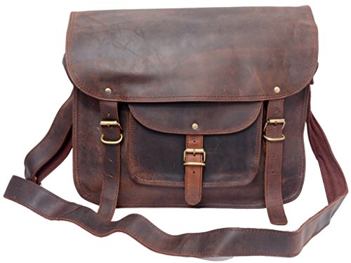 feathertouch Unisex Leder Tasche Everyday, Laptop Macbook-Tasche Leder Messenger Bag 33 cm Zoll braun - 2