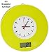 Produktbild 2 in 1: Küchenwaage & Küchenuhr - " grün / Retro Design " - Digitalwaage - 5 kg - Uhr analog - LCD Anzeige Digital - Glaswaage / Glas - auch als Wanduhr - elektronische Waage - Küchen Deko / Standwaage Hartglas - rund / Schallplatte - 50er 70er Jahre Vintage