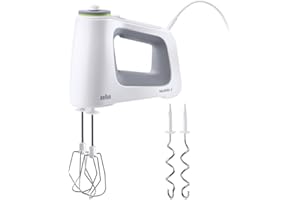 BRAUN HOUSEHOLD Braun MultiMix 5 HM 5000 mikser ręczny – mikser ręczny z bezstopniową regulacją prędkości, w zestawie trzepaczka i hak do zagniatania, 700 W, biały