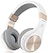 Price comparison product image Bluetooth Headphones, Riwbox XBT-80 Foldable Stereo Wireless Bluetooth Headphones Over Ear with Microphone and Volume Control, Wireless and Wired Headphones for PC/Cell Phones/TV/Ipad (White Gold)
