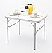 Produktbild Universell einsetzbarer Klapptisch aus Aluminium und Kunststoff / 75 cm lang x 55 cm breit x 60 cm hoch / Mit Stellschrauben um Unebenheiten auszugleichen / Nur ca. 2,6 Kg / Zusammen klappbar / Inklusive Tragegriff / Wetterfest und stabil verarbeitet / Camping Angeln Trödelmarkt Küche