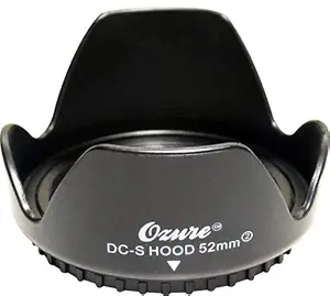 Ozure DC-S Lens Hood (52mm) Compatible With PENTAX (K-30 K-50 K-5 K-5 II) DSLR Cameras. 18-55mm F3.5-5.6 AL zoom Lens - Will Fit To All 52mm Camera Lenses - Compatible With All Major Brand Camera Lenses Having 52mm Filter Thread