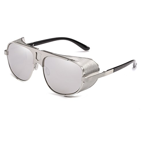 CVOO Retro Steam Punk Sunglasses Round Designer Metal Shields Sunglasses Men Women UV400 Gafas De Sol