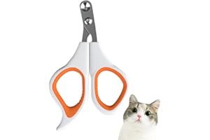 Airfish Cat Nail Clippers, Stainless Steel Cat Claw Clipper, Professional Pet Nail Clippers with Non-Slip Handles, Easy at Home Grooming for Kittens Rabbits Hamsters Birds and Other Small Animals