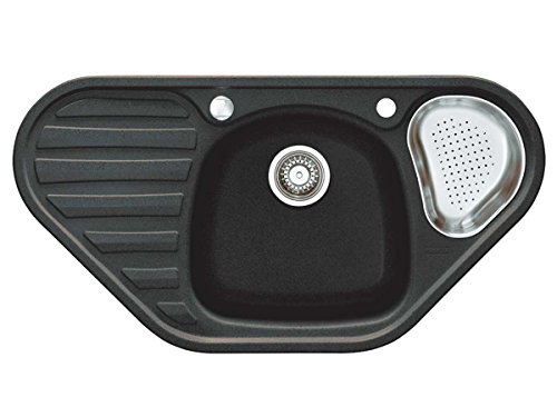 Preisvergleich Produktbild Franke Calypso COG 651-E Graphit Fragranit Eckspüle Dunkelgrau Auflagespüle