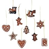 Christbaumschmuck Terracotta-Lebkuchen 10er Set