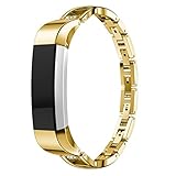 IGEMY Exquisite neue Design Ersatz kleine Metall Crystal Watch Band Handschlaufe für Fitbit Alta HR / Alta (Gold)