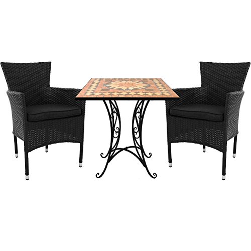 Mosaik Tisch 70x70cm Mosaiktisch Bistrotisch Beistelltisch Gartentisch Balkontisch Terrassentisch - 5