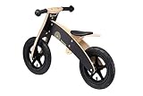 BIKESTAR® Premium Kinderlaufrad für mutige Entdecker ab 3 Jahren ★ 12er Natur Holz Edition ★ Teuflisch Schwarzes Piraten Design - 4