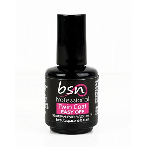 Beauty Space Nails EASY-OFF Twin Coat, Base/top 2in1 Semipermanente di facile rimozione, 15 ml