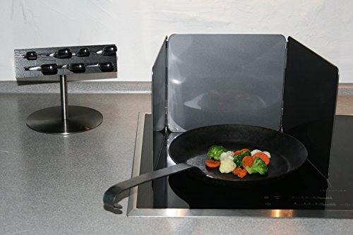 Spritzschutz Küche Länge 25 cm und Höhe 23 cm drei faltbaren Klappen aus Metall mit Antihaft-Beschichtung