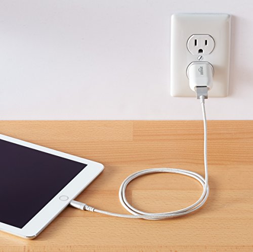 AmazonBasics Verbindungskabel Lightning-auf-USB-A, Nylon, geflochten, 0,9 m, zertifiziert von Apple, Silber - 3