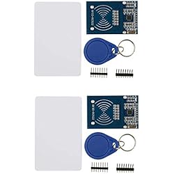 HiLetgo 2pcs RFID Kit - Mifare RC522 MFRC-522 RFID RF IC Card Sensor Module + S50 Blank Card + Key Ring for Arduino Raspberry Pi