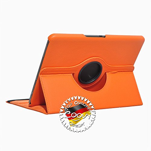 COOVY® 360° ROTATION COVER FÜR SAMSUNG GALAXY TAB PRO 10.1 SM-T520 SM-T525 SMART HÜLLE TASCHE ETUI CASE SCHUTZ STÄNDER Farbe orange - 5