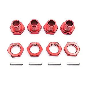 FidgetGear 17 MM Metal Hexagonal Wheel Seat for HSP 94762 94081 Aluminum Alloy Connector red