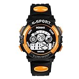 Military Watch Herren Outdoor Sports Watch Großes Zifferblatt Nachtlicht Doppel Silikon Armband Wasserdichte Uhr - Orange