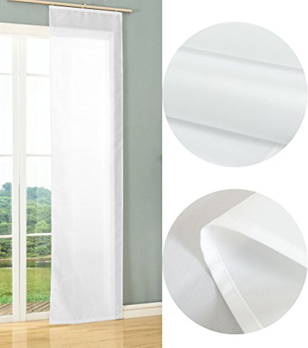 Schiebegardine Flächenvorhang Wildseide Optik Vorhang Gardine , 245x60 cm (Höhe x Breite) , Weiß, 85620