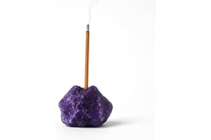 Urban Nest Porta Incenso in Cristallo Naturale, Pietra Decorativa per Meditazione, Purificazione Energetica, Guarigione Emotiva, Crescita Spirituale & Decorazioni per la Casa (Ametista, 3-5 cm)