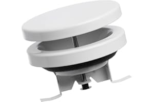 EUROPLAST Ø 80mm Diffusore di Alimentazione dell'aria - Valvola a Disco Regolabile - Griglia di Ventilazione Rotonda in Acciaio - Bianco