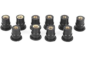 Hlyjoon 10 szt. M5 gumowa studnia orzechy 5 mm/0,2 In metryczne śruby do szyb motocyklowych Wellnut wymiana akcesoriów nadaje się do motocykli