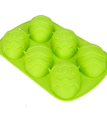 1 Pack Afocuz Pasen siliconen mallen voor snoep, taart, chocolade en ijsblokje, paasei en konijnenvorm, inclusief ei, konijn, bloem barsket voor feest (stijl 02