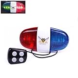 Yakamoz Cycling Bike Electric Horn [4 Sounds] Bicycle Police Siren Bell [6 LED Lights]