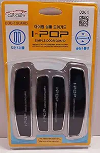 I-POP Door Guard Bumper Protector Universal for All Cars with 3M Sticker Black Color (Pack of 4)