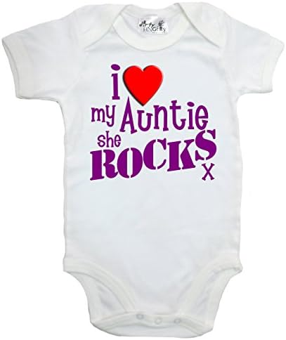 Dirty Fingers, I Love my AUNTIE she Rocks x, Baby Bodysuit/Baby Grow
