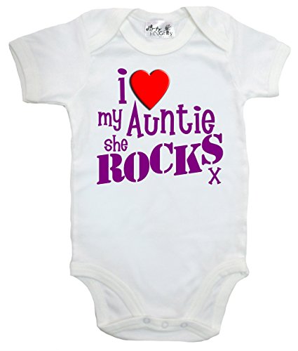 Dirty Fingers, I Love my AUNTIE she Rocks x, Baby Bodysuit/Baby Grow
