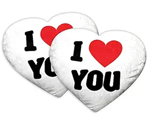 DreamVio Love Heart Shaped Velvet Cushion/Pillow/Plush for Gifting on Birthdays,Anniversaries, Valentine Day Color - Multi (Size- 15x17 inch) Pack of 2 Shape 11