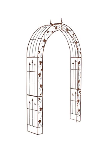CLP Rosenbogen EMMA, Eisen pulverbeschichtet, ca. 150 cm breit, ca. 250 cm hoch, Metall Rankhilfe antik braun - 2