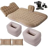 Material: PVC flocado suave. ZCJB Sofá De Aire Cama Exterior Cama Cama Inflable, Bomba, 2 Almohadas De Aire Y 2 Muelles De Aire Incluido (Color : Beige, Size : L 73\'\' x W 35\'\')