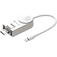 RAEGR Arc 450 Portable Wireless Charger iWatch Charger for iWatch Series Ultra/8/7/6/SE/5/4/3/2/1 with Apple Cable for AirPods & iPhones - White RG10133- USB