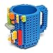 Produktbild Soyion Kreativer Building Brick Mug DIY Brick Tasse DIY-Montage Kaffeetasse Becher,Weihnachten Geschenk Idee(Blau)