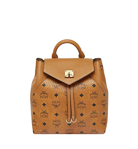 Preisvergleich Produktbild MCM Damen Rucksack Essential Visetos Original SML Cognac