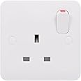 Schneider Electric - Lisse White Moulde, Switched Single Power Socket, 13A, Single Pole, GGBL3010S, White