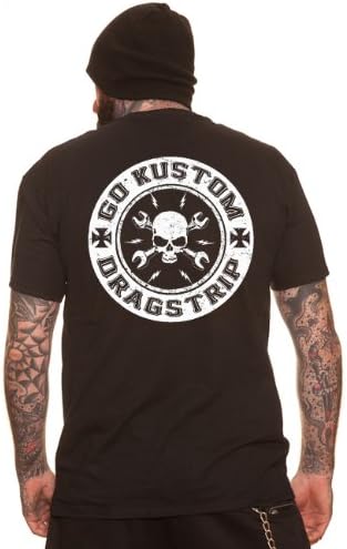 Dragstrip Clothing Go Kustom hotrod Lucky 13 tattoo biker rockabilly t`shirt (x-large)