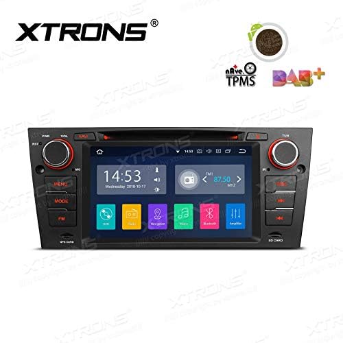XTRONS Android 8.1 Car Stereo 7 Inch HD Multi-touch Screen Bluetooth Head Unit Car Radio Multimedia Player Supports Wifi GPS Full RCA OBD DAB+ 1080P Car DVD Player for BMW E90 E91 E92 E93