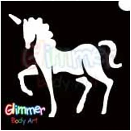 Glimmer Body ArtGlitter Tattoo Stencils Unicorn (5/pack)