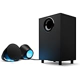 Logitech G560 PC Gaming Ultra Surround Sound Speakers with Game Driven RGB Lighting, UK Plug, Black