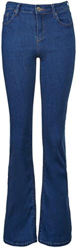 New Ladies Flared Boot Cut Wide Leg Hipster Jeans Blue Black Stretch Denim UK 6-16 (UK10/EU38, Light Blue)