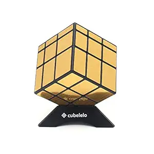 Cubelelo QiYi 3x3 Stickerless Cube Puzzle for Kids & Adults Magic Speedy Anti Stress Brainstorming Puzzle Cube (Mirror Golden)