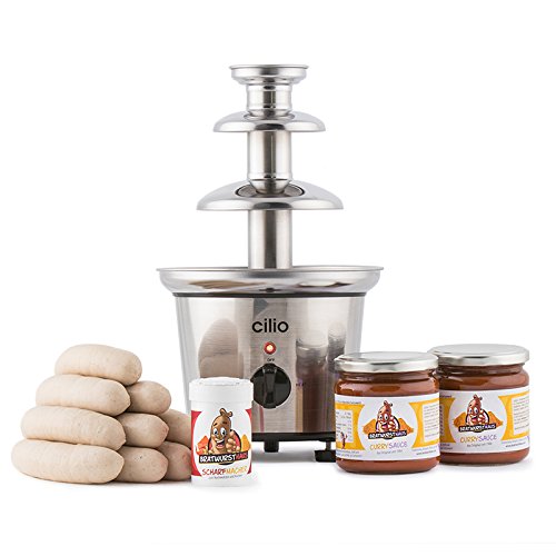 Bratwursthaus Currywurstbrunnen Set mit Wurst und Sauce