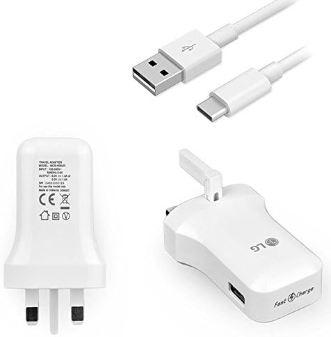 Genuine White LG Fast Quick Charge Mains Adapter Charger With Genuine LG Type C - USB Cable For LG G5 G6 Nexus 5X (No Retail Packaging - Bulk Packaging)