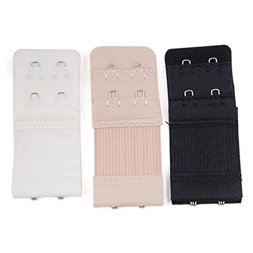 TRIXES-3pc-Bra-Extenders-Extension-Straps-2-Hook-Black-White-Beige-Flexible