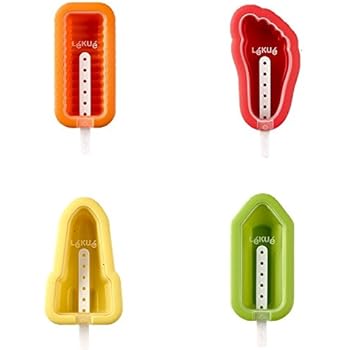 Bugucat Stampi per gelato in silicone, 10 stampi per gelato sul gambo, riutilizzabili per popsicle, senza BPA, gelato con stelo, stampo fai da te per bambini e adulti