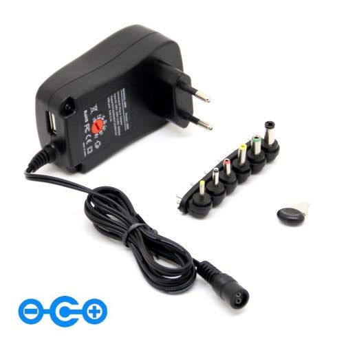 TOP CHARGEUR * Adaptateur Secteur Alimentation Chargeur Universel 30W DC 3V 4.5V 5V 6V 7.5V 9V 12V USB Réglable Multi-Embouts