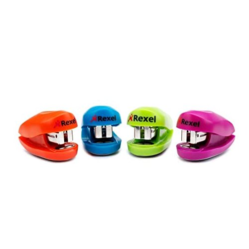 Rexel Buddy 2100150 - Minigrapadora  capacidad para 10 hojas  Incluye 1000 grapas Rexel 26 6  13 x 10 4 x 3 5 cm  colores surtidos