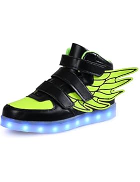 Kinderschuhe mit Leuchtende Sohle 7 Farben LED Schuhe USB Aufladen Leuchtschuhe Mädchen Jungen Blinkschuhe Licht...